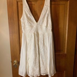 white lace mini dress